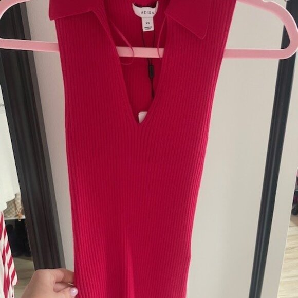 Reiss Sleeveless Pink V Neck Top Izzie XS With Tags! - Picture 2 of 4